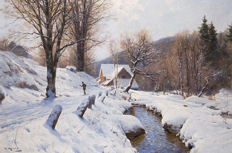Walter Moras Romantische Winterlandschaft Germany oil painting art